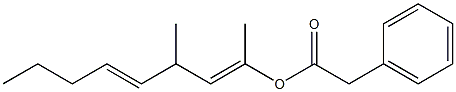 Phenylacetic acid 1,3-dimethyl-1,4-octadienyl ester 구조식 이미지