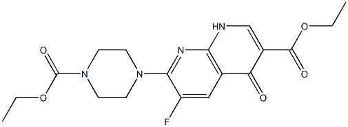 7-(4-Ethoxycarbonyl-1-piperazinyl)-6-fluoro-1,4-dihydro-4-oxo-1,8-naphthyridine-3-carboxylic acid ethyl ester 구조식 이미지