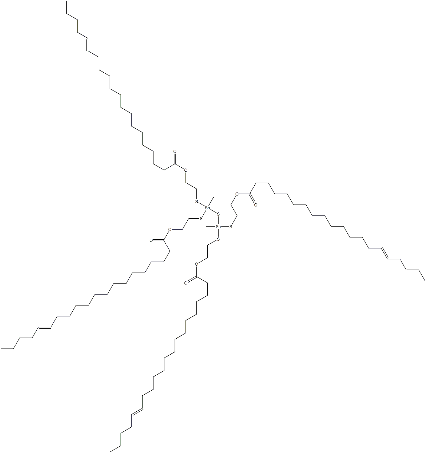 Bis[methylbis[[2-(14-nonadecenylcarbonyloxy)ethyl]thio]stannyl] sulfide Structure