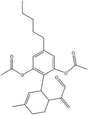 2-[4-(1-Formylvinyl)-1-methylcyclohexa-1-en-3-yl]-5-pentylresorcinol diacetate Structure