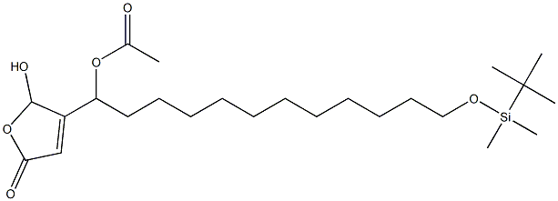 Acetic acid 1-[(2,5-dihydro-2-hydroxy-5-oxofuran)-3-yl]-12-(tert-butyldimethylsiloxy)dodecyl ester 구조식 이미지