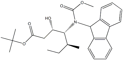 (3S,4R,5S)-4-(9H-Fluoren-9-ylmethoxycarbonylamino)-3-hydroxy-5-methylheptanoic acid tert-butyl ester 구조식 이미지