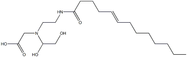 N-(1,2-Dihydroxyethyl)-N-[2-(5-tridecenoylamino)ethyl]aminoacetic acid 구조식 이미지