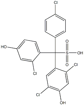 (4-Chlorophenyl)(2-chloro-4-hydroxyphenyl)(2,5-dichloro-4-hydroxyphenyl)methanesulfonic acid 구조식 이미지