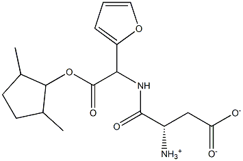 (3S)-3-Ammonio-4-[1-(2-furanyl)-2-(2,5-dimethylcyclopentyloxy)-2-oxoethylamino]-4-oxobutyric acid anion 구조식 이미지