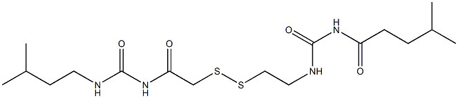 1-(4-Methylpentanoyl)-3-[2-[[(3-isopentylureido)carbonylmethyl]dithio]ethyl]urea Structure