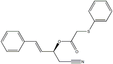 (Phenylthio)acetic acid (S)-1-(cyanomethyl)-3-phenyl-2-propenyl ester Structure