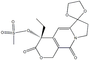 (4R)-4-Ethyl-4-(methylsulfonyloxy)-3,4,6,7,8,10-hexahydrospiro[1H-pyrano[3,4-f]indolizine-6,2'-[1,3]dioxolane]-3,10-dione Structure