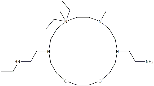 N,N,N',N',10-Pentaethyl-1,4-dioxa-7,10,13,16-tetraazacyclooctadecane-7,16-bis(ethanamine) 구조식 이미지