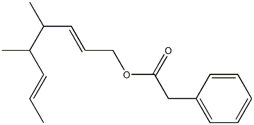 Phenylacetic acid 4,5-dimethyl-2,6-octadienyl ester Structure