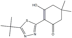 2-(5-tert-Butyl-1,3,4-thiadiazol-2-yl)-3-hydroxy-5,5-dimethyl-2-cyclohexen-1-one Structure
