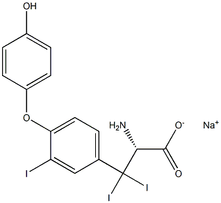 (R)-2-Amino-3-[4-(4-hydroxyphenoxy)-3-iodophenyl]-3,3-diiodopropanoic acid sodium salt Structure