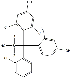 (2-Chlorophenyl)(2-chloro-4-hydroxyphenyl)(2,6-dichloro-4-hydroxyphenyl)methanesulfonic acid 구조식 이미지