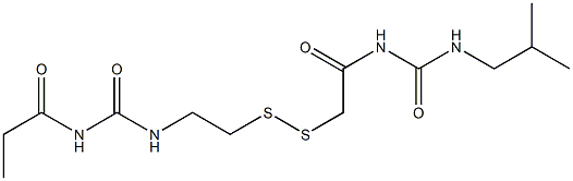 1-Propanoyl-3-[2-[[(3-isobutylureido)carbonylmethyl]dithio]ethyl]urea 구조식 이미지