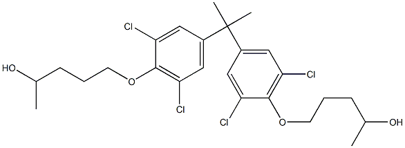 5,5'-[Isopropylidenebis(2,6-dichloro-4,1-phenyleneoxy)]bis(2-pentanol) 구조식 이미지