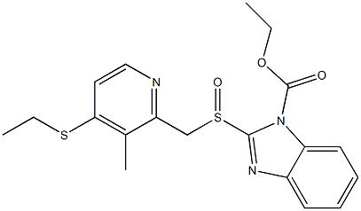 2-[[(4-Ethylthio-3-methyl-2-pyridinyl)methyl]sulfinyl]-1H-benzimidazole-1-carboxylic acid ethyl ester 구조식 이미지