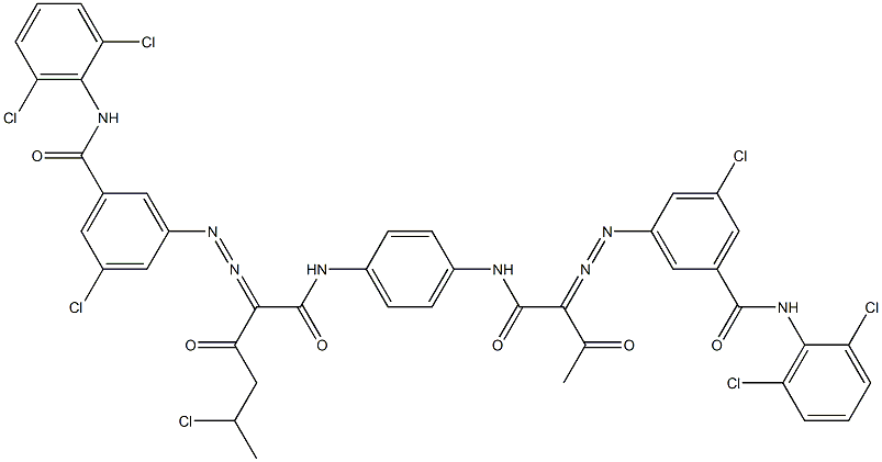 3,3'-[2-(1-Chloroethyl)-1,4-phenylenebis[iminocarbonyl(acetylmethylene)azo]]bis[N-(2,6-dichlorophenyl)-5-chlorobenzamide] 구조식 이미지