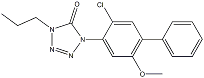 1-(2-Chloro-4-phenyl-5-methoxyphenyl)-4-propyl-1H-tetrazol-5(4H)-one 구조식 이미지