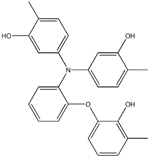 N,N-Bis(3-hydroxy-4-methylphenyl)-2-(2-hydroxy-3-methylphenoxy)benzenamine 구조식 이미지