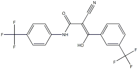 2-Cyano-3-hydroxy-3-[3-trifluoromethylphenyl]-N-[4-trifluoromethylphenyl]acrylamide Structure