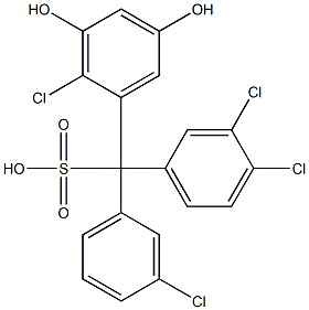 (3-Chlorophenyl)(3,4-dichlorophenyl)(2-chloro-3,5-dihydroxyphenyl)methanesulfonic acid 구조식 이미지