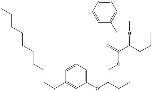 N,N-Dimethyl-N-benzyl-N-[1-[[2-(3-decylphenyloxy)butyl]oxycarbonyl]butyl]aminium 구조식 이미지