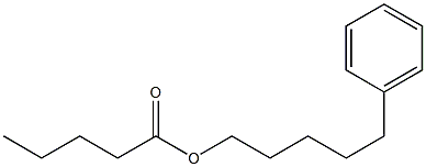 Pentanoic acid 5-phenylpentyl ester Structure