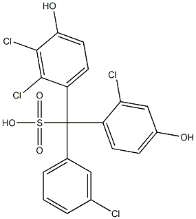 (3-Chlorophenyl)(2-chloro-4-hydroxyphenyl)(2,3-dichloro-4-hydroxyphenyl)methanesulfonic acid 구조식 이미지