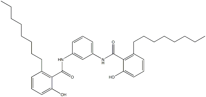 N,N'-Bis(6-octylsalicyloyl)-m-phenylenediamine 구조식 이미지