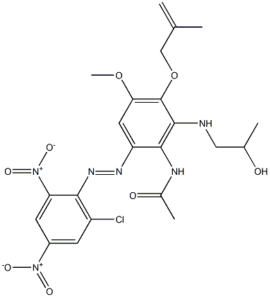 N-[2-(6-Chloro-2,4-dinitrophenylazo)-6-(2-hydroxypropylamino)-4-methoxy-5-(2-methyl-2-propenyloxy)phenyl]acetamide Structure