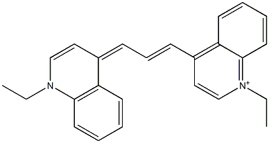 1-Ethyl-4-[3-[1-ethylquinolin-4(1H)-ylidene]-1-propenyl]quinolinium 구조식 이미지