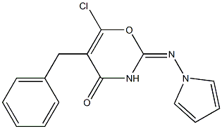 2-Pyrrolizino-5-benzyl-6-chloro-4H-1,3-oxazin-4-one Structure