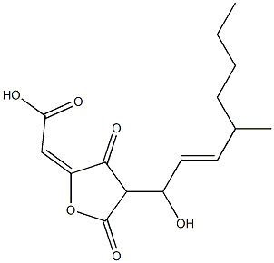 [[3,5-Dioxo-4-[(E)-1-hydroxy-4-methyl-2-octenyl]tetrahydrofuran]-2-ylidene]acetic acid 구조식 이미지