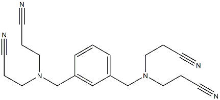 3,3',3'',3'''-[1,3-Phenylenebis(methylenenitrilo)]tetrakis(propanenitrile) 구조식 이미지