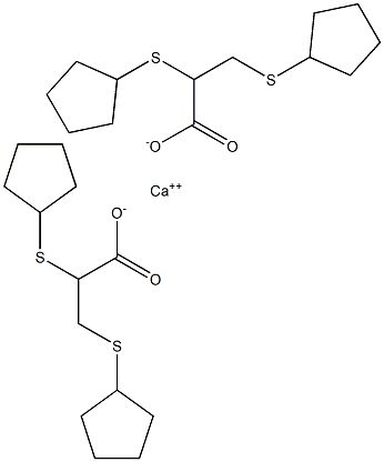 Bis[2,3-bis(cyclopentylthio)propionic acid]calcium salt Structure
