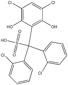 (3,5-Dichloro-2,6-dihydroxyphenyl)bis(2-chlorophenyl)methanesulfonic acid Structure