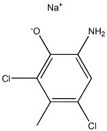 Sodium 2-amino-4,6-dichloro-5-methylphenolate 구조식 이미지