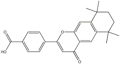 4-[(6,7,8,9-Tetrahydro-6,6,9,9-tetramethyl-4-oxo-4H-naphtho[2,3-b]pyran)-2-yl]benzoic acid 구조식 이미지