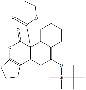 4a,5,8,8a-Tetrahydro-6-[[dimethyl(tert-butyl)silyl]oxy]-1-oxo-3,4-propano-7,8-butano-1H-2-benzopyran-8a-carboxylic acid ethyl ester 구조식 이미지