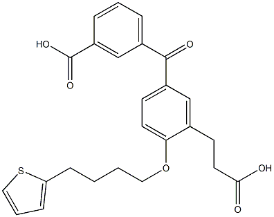 5-(3-Carboxybenzoyl)-2-[4-(2-thienyl)butoxy]benzenepropanoic acid Structure