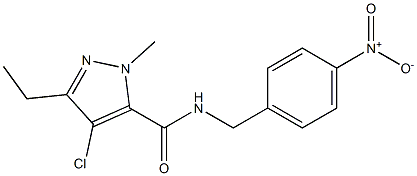 4-Chloro-5-ethyl-2-methyl-N-[4-nitrobenzyl]-2H-pyrazole-3-carboxamide Structure