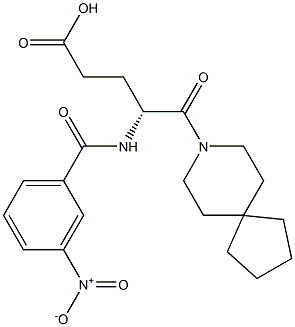 (R)-4-(3-Nitrobenzoylamino)-5-oxo-5-(8-azaspiro[4.5]decan-8-yl)valeric acid 구조식 이미지