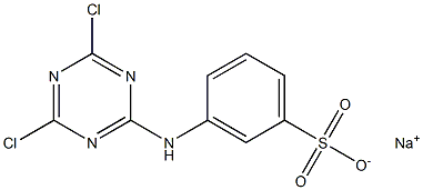 m-(4,6-Dichloro-1,3,5-triazin-2-ylamino)benzenesulfonic acid sodium salt 구조식 이미지