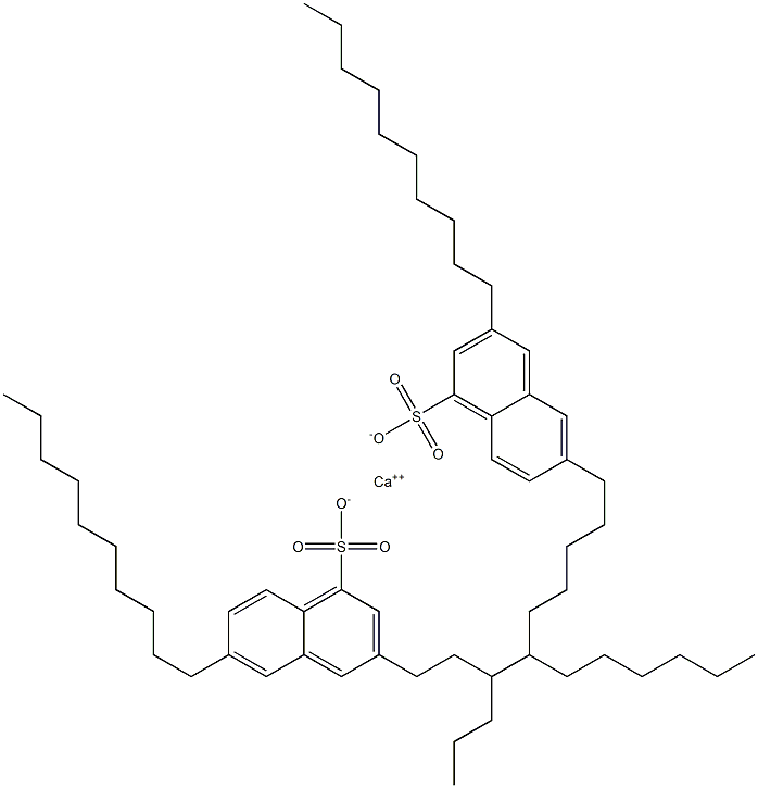 Bis(3,6-didecyl-1-naphthalenesulfonic acid)calcium salt Structure