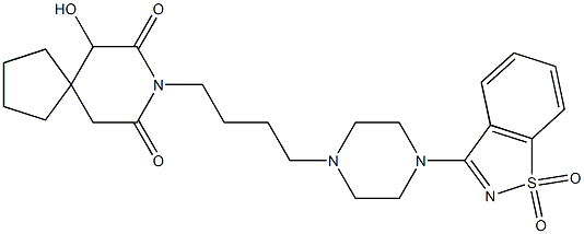 3-[4-[4-(6-Hydroxy-7,9-dioxo-8-azaspiro[4.5]decan-8-yl)butyl]-1-piperazinyl]-1,2-benzisothiazole 1,1-dioxide Structure