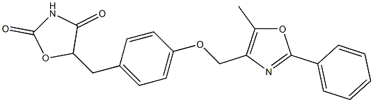 5-[4-[(5-Methyl-2-phenyl-4-oxazolyl)methoxy]benzyl]oxazolidine-2,4-dione 구조식 이미지