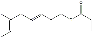 Propionic acid 4,6-dimethyl-3,6-octadienyl ester 구조식 이미지