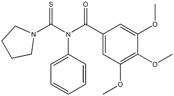 N-(3,4,5-Trimethoxybenzoyl)-N-phenyl-1-pyrrolidinecarbothioamide 구조식 이미지