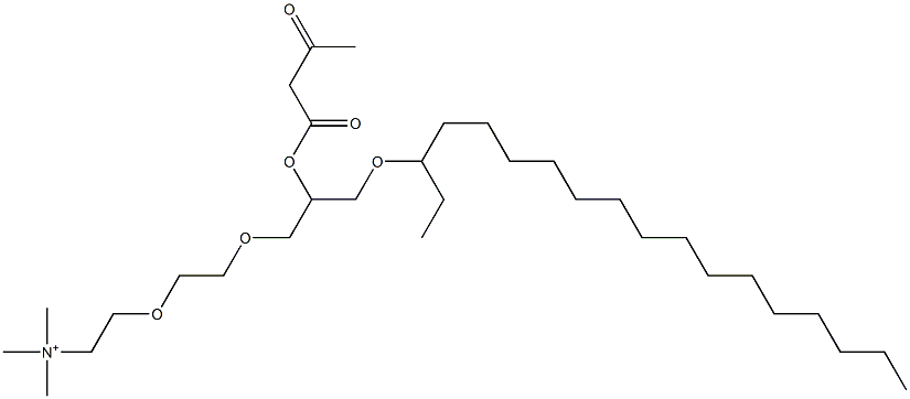 N-[2-[2-(3-Octadecyloxy-2-acetoacetyloxypropoxy)ethoxy]ethyl]-N,N,N-trimethylaminium Structure