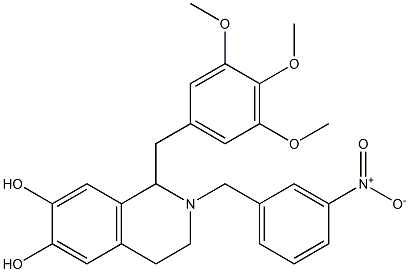 1,2,3,4-Tetrahydro-2-(3-nitrobenzyl)-1-(3,4,5-trimethoxybenzyl)isoquinoline-6,7-diol Structure